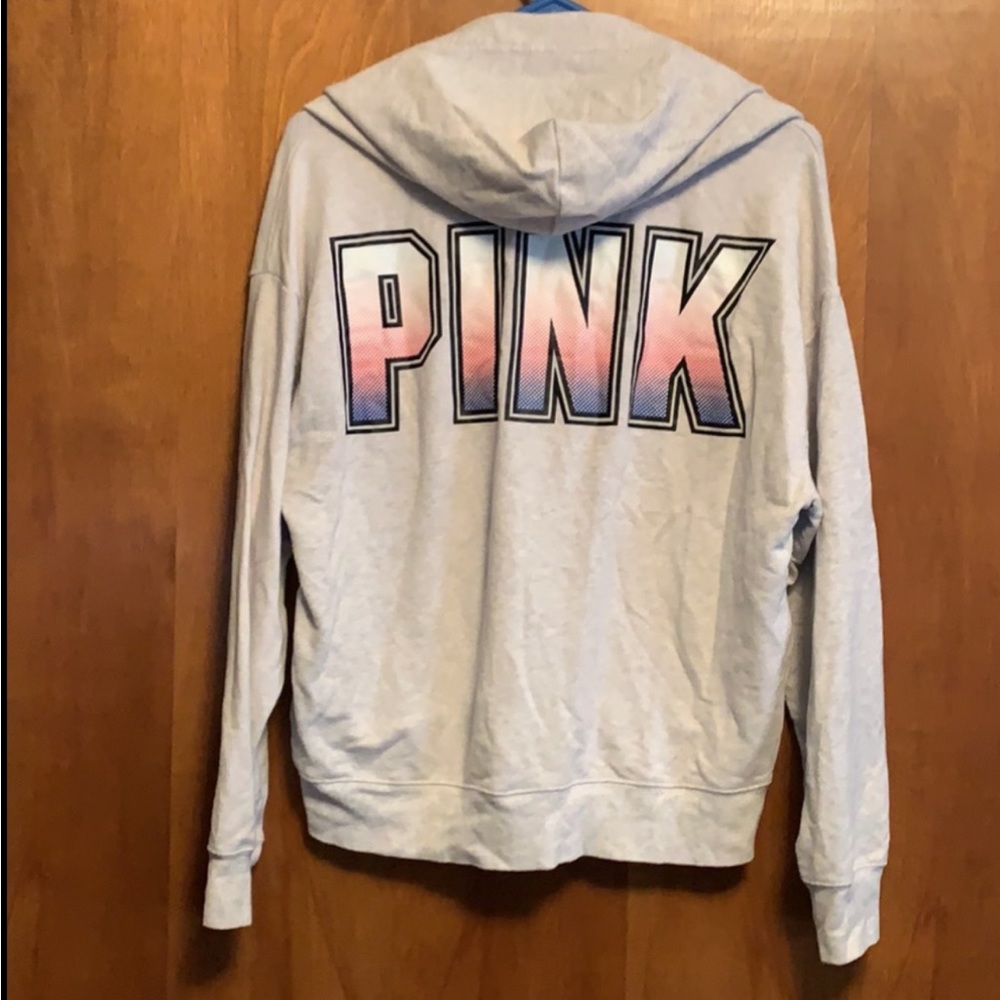 Victorias Secret Pink Full Zip Hoodie Sweatshirt‎ Extra Small